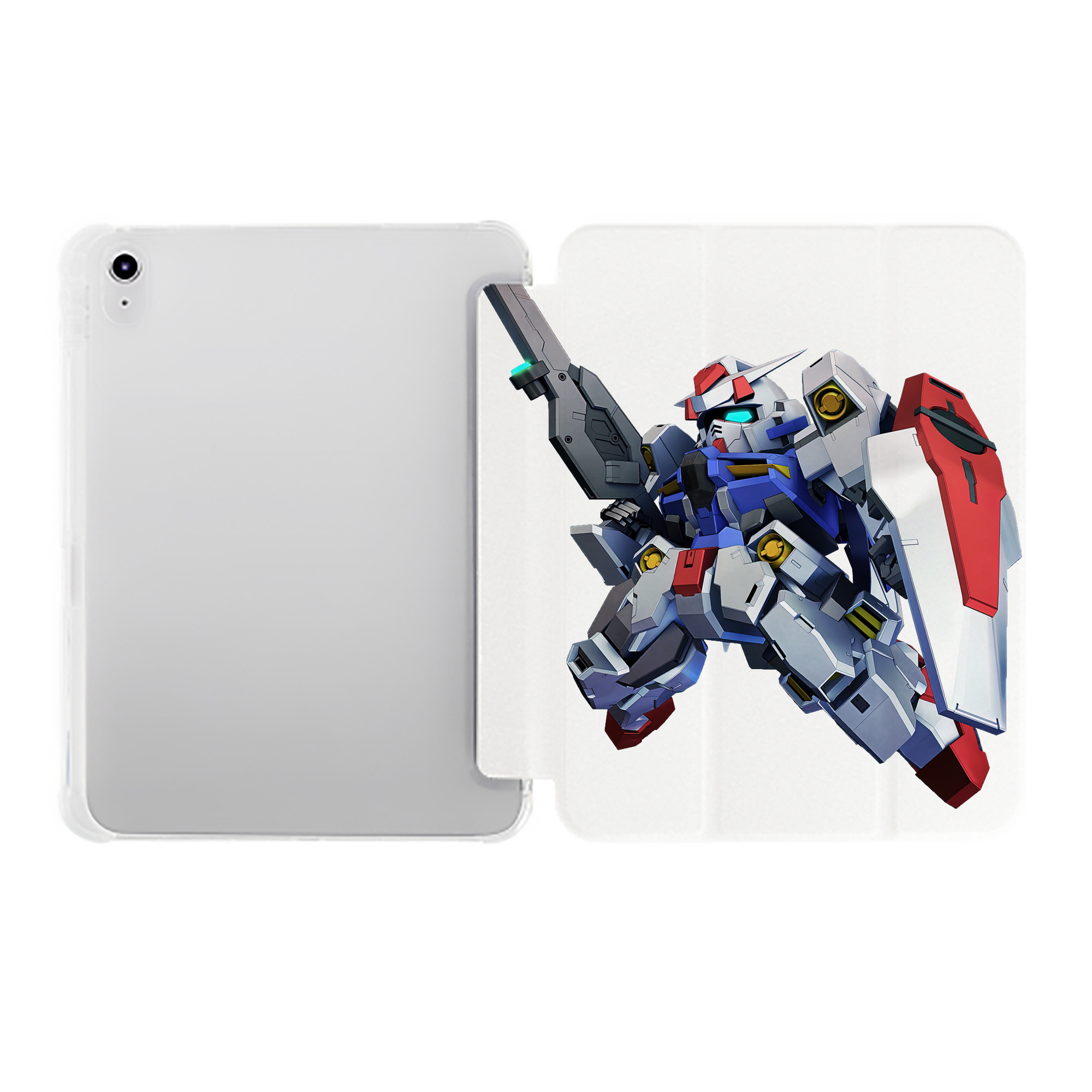 （画像用） 機動戦士ガンダム Mobile Suit Gundam IPad ケース ペン収納付き 三つ折りスタンド PUレザー×シリコン 対応機種9.5/10.5/10.9インチ